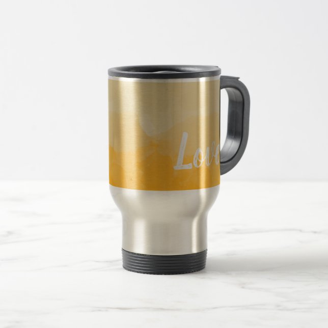Taza De Viaje Gradiente Ombre Saffron y Amor Amarillo Sunlight (Anverso derecho)
