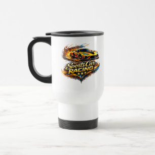 Taza de viaje gráfica de carreras de coches para c