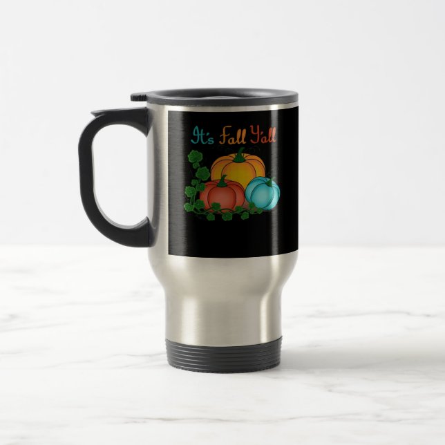 Taza De Viaje Gráfica retro de las toallas de otoño (Izquierda)