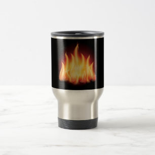 TAZA DE VIAJE GRÁFICO DEL VECTOR DE LLAMADAS DE INCENDIO CALIEN