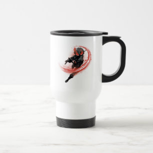 Taza De Viaje Gráfico rojo del golpe fuerte del Manta negro de