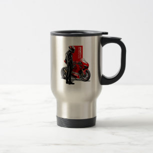 Taza De Viaje Gráficos de piloto de superbike con máxima pasión