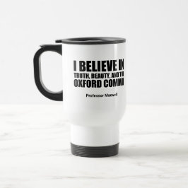 Taza De Viaje Gramática divertida de Oxford Comma Grammar Humor