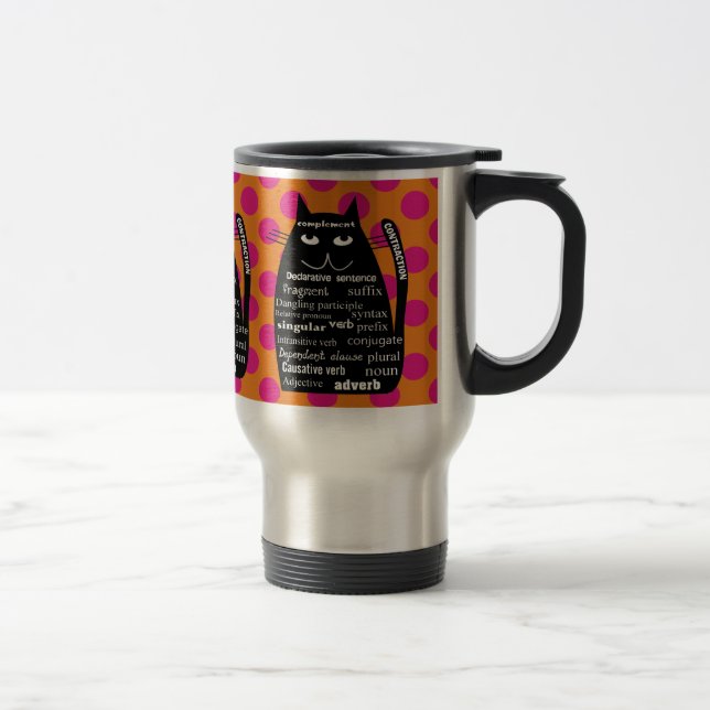 Taza De Viaje Grammar Cat Travel Mug (Derecha)
