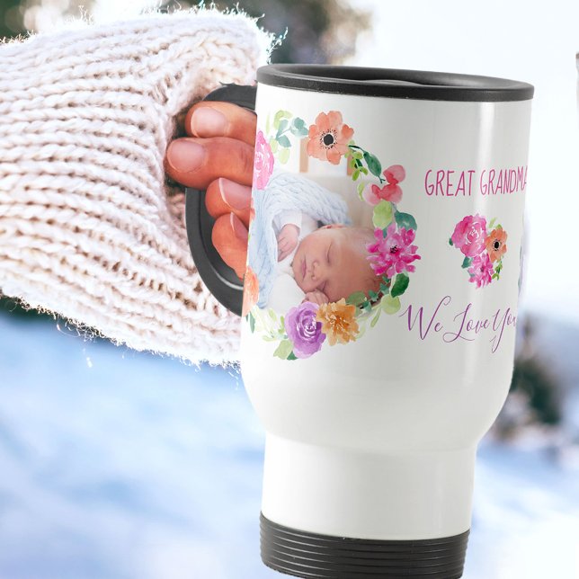 Taza De Viaje Gran Abuela que te queremos | 2 Foto Floral (Subido por el creador)