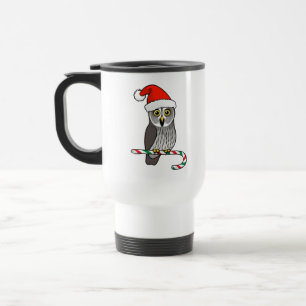 Taza De Viaje Gran búho gris Santa