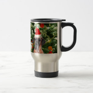 Taza De Viaje Gran Danés con cajas de regalo de árbol de Navidad