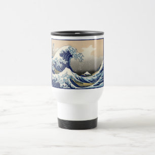 Taza De Viaje Gran ola frente al mar de Kanagawa y Monte Fuji Ja