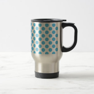 Taza De Viaje Grandes puntos de Aqua en blanco