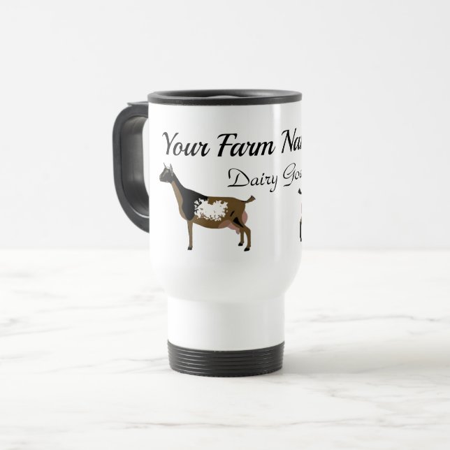 Taza De Viaje Granja de cabra lechera nigeriana personalizada (Anverso izquierdo)