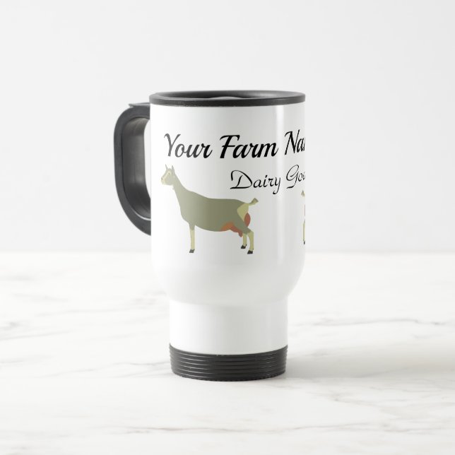 Taza De Viaje Granja de cabra lechera personalizada de Toggenbur (Anverso izquierdo)