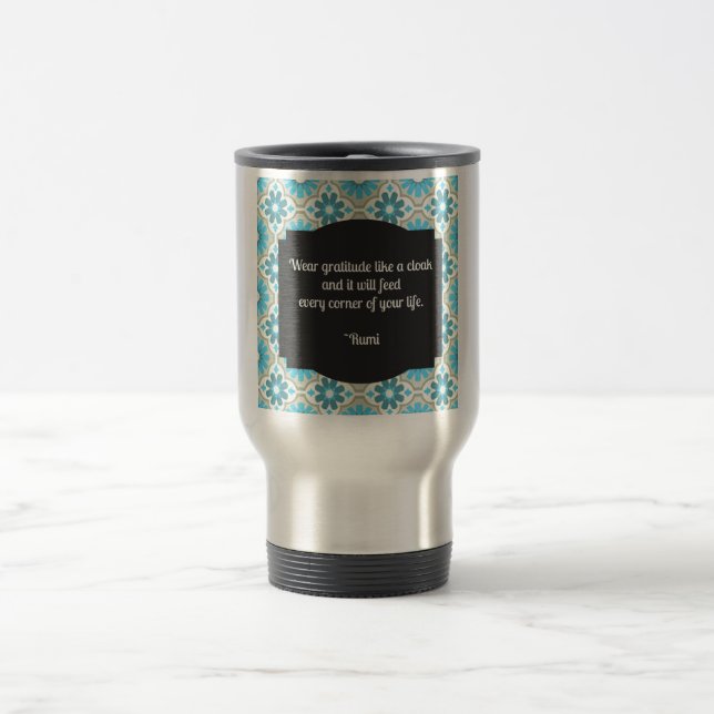 Taza De Viaje Gratitude Rumi Cita (Centro)
