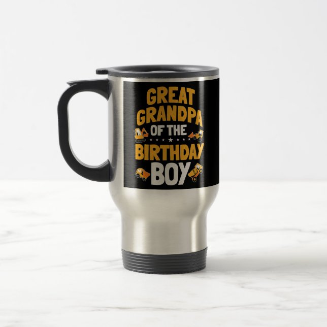 Taza De Viaje Great Grandpa of the Birthday Boy Construction (Izquierda)