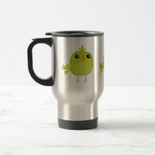 Taza De Viaje Green Bird Cartoon  