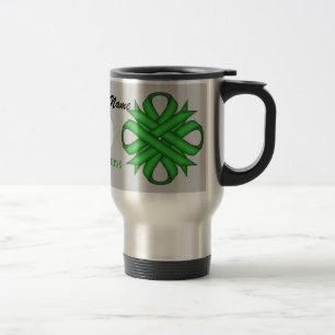 Taza De Viaje Green Clover Ribbon Tmpl por Kenneth Yoncich