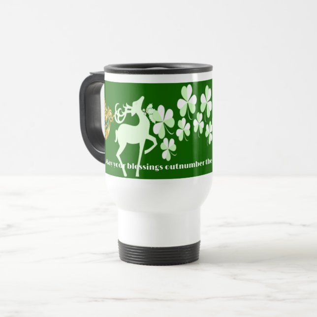 Taza De Viaje Green Irish Shamrock Blessings Saint Patricks Day (Anverso izquierdo)