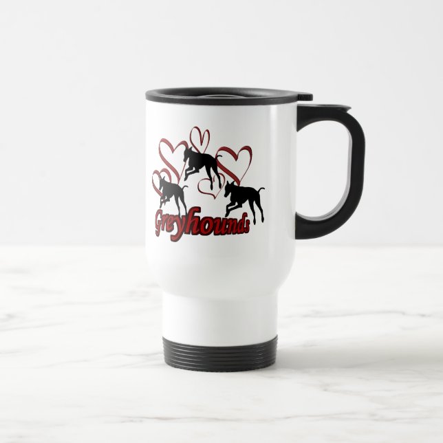Taza De Viaje Greyhounds Hearts Perg Lover Foto Trama de viaje (Derecha)