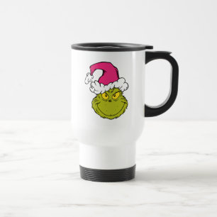 Taza De Viaje Grinch con sombrero rosa de Santa