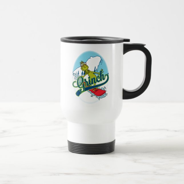 Taza De Viaje Grinch en Snowboarding (Derecha)