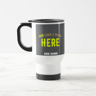 TAZA DE VIAJE GRIS DE PERSONALIZABLE MODERNO ELEGANTE VERIFICADO