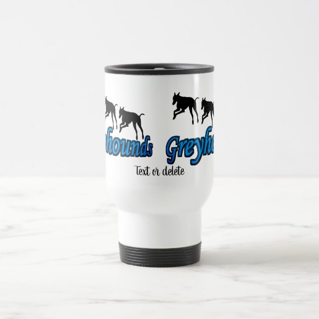 Taza De Viaje Gris en ejecución Perro Lover Personalizado (Centro)