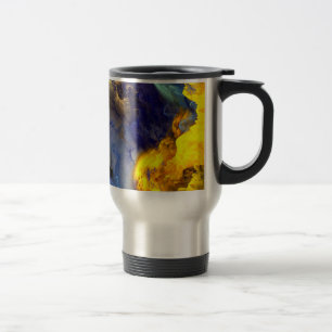 Taza De Viaje Grito de la figura muscular masculina en escala de