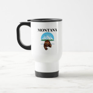 Taza De Viaje Grizzly Bear Montana. Afuera, deportistas