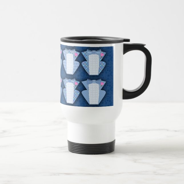 Taza De Viaje Groovy Blue Tux Pattern (Derecha)