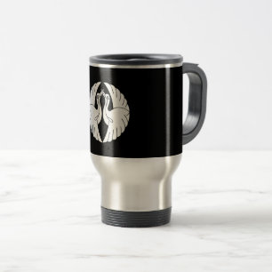 Taza De Viaje Grullas blancas enfrentadas