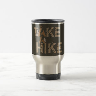 Taza De Viaje Grunge: Tipografía de senderismo