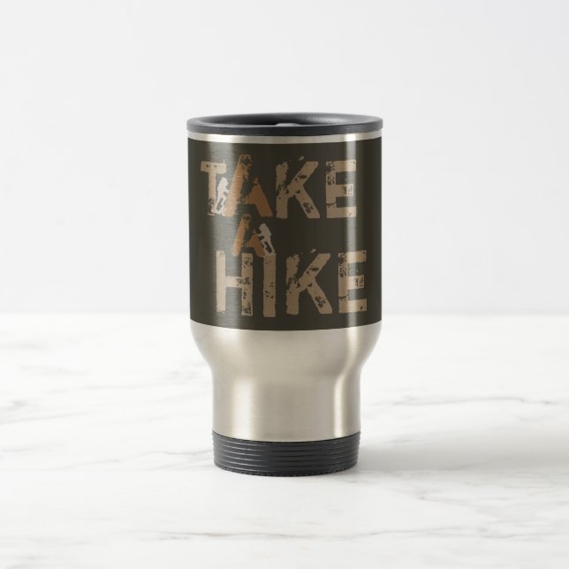 Taza De Viaje Grunge: Tipografía de senderismo (Centro)