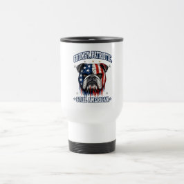 Taza de viaje gruñón patriota Bulldog del 4 de jul