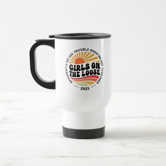Taza De Viaje Grupo de Viaje de Chicas personalizados coincidien (Izquierda)