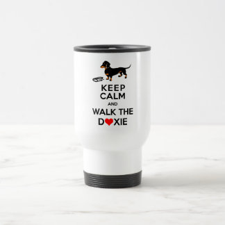 Taza De Viaje Guarde la calma y camine el Doxie - Dachshund