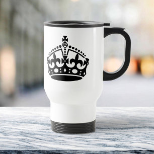 Taza De Viaje Guarde la plantilla tranquila de la corona