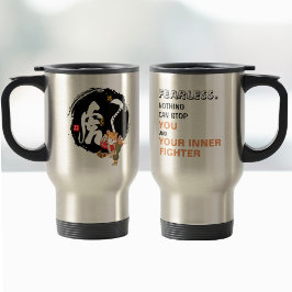 Taza De Viaje Guay Kung Fu Tiger Cita Inspiradora sin miedo