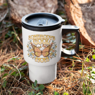 Taza De Viaje Guay Mom Butterfly Wild Flower Vintage Retro