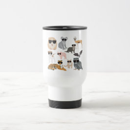 Taza De Viaje Guay y animales divertidos con gafas de sol