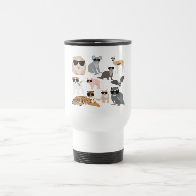 Taza De Viaje Guay y animales divertidos con gafas de sol (Centro)