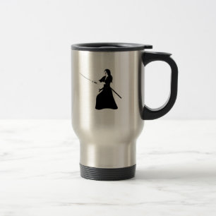 Taza De Viaje Guerrera de Samurai con espada