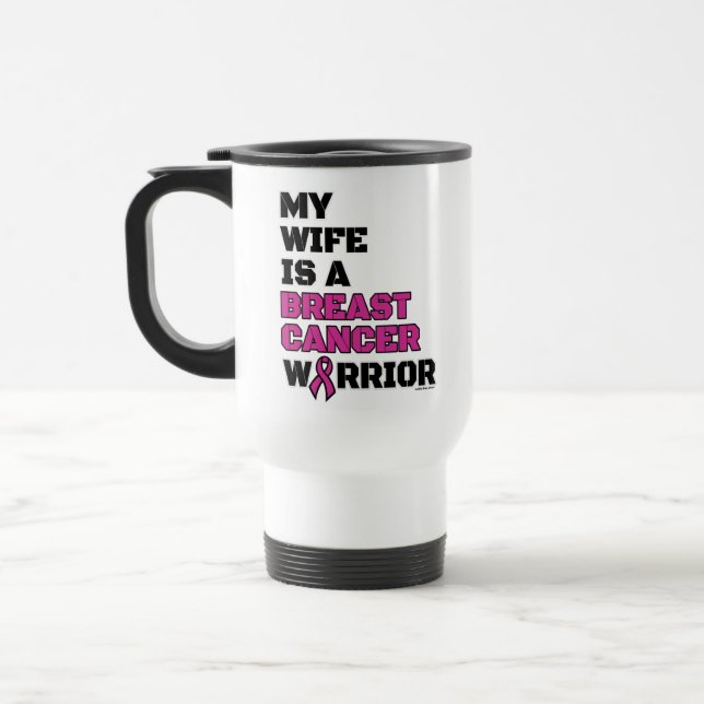 Taza De Viaje Guerrero/bloque/esposa... Cáncer de mama (Izquierda)