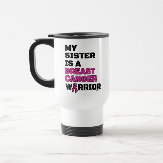Taza De Viaje Guerrero/bloque/hermana... Cáncer de mama (Izquierda)