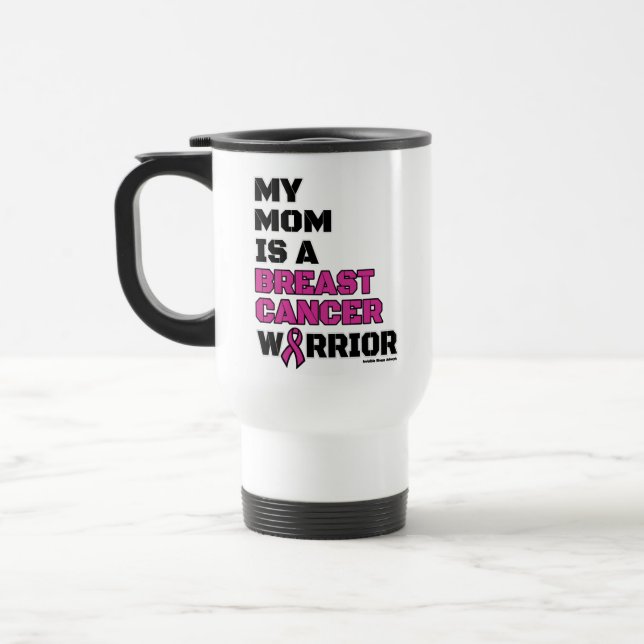 Taza De Viaje Guerrero/Bloque/Mamá... Cáncer de Mama (Izquierda)