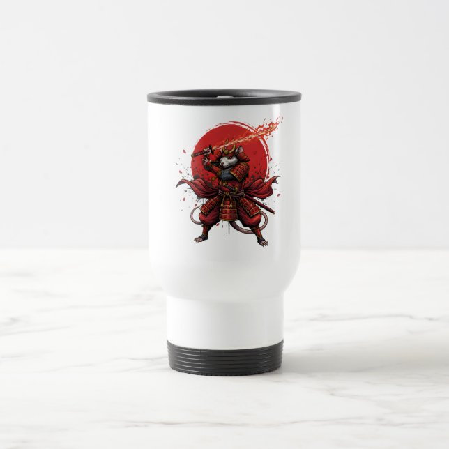 Taza De Viaje guerrero de rata samurái (Centro)