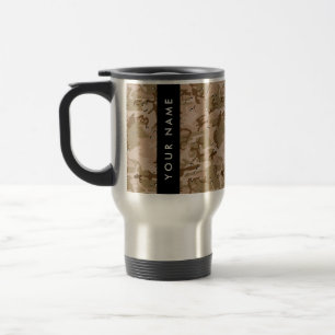 Taza De Viaje Guijarros de camuflaje del desierto, tu nombre, Pe