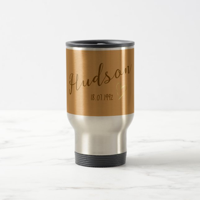 Taza De Viaje Guión de nombre personalizado moderno (Centro)