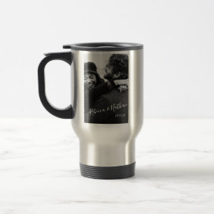 Taza De Viaje Guion minimalista moderno personalizado de dos fot