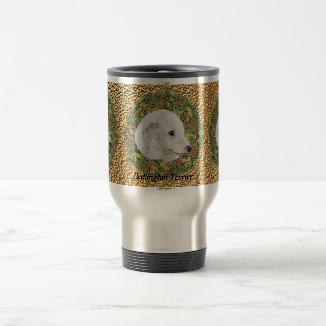 Taza De Viaje Guirnalda de Bedlington Terrier (Centro)