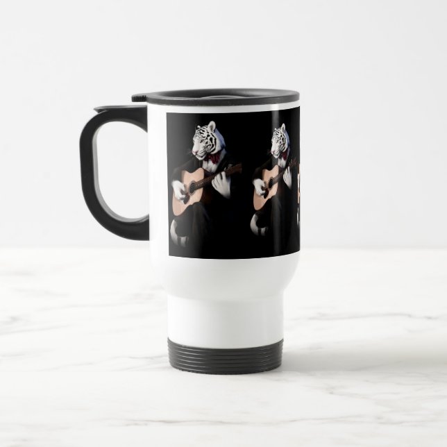 Taza De Viaje Guitarist Tiger – Refined Ceramic Mug (Izquierda)