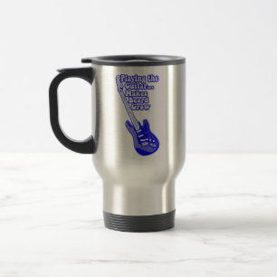 Taza De Viaje Guitarra azul vintage con palabras motivadoras